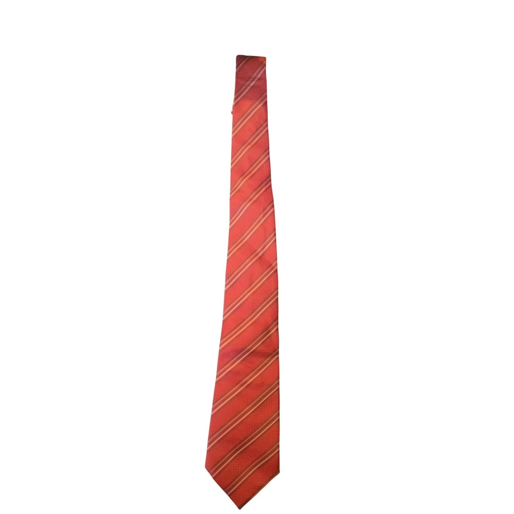 Donald J. Trump Signature Collection Red Striped 100% Silk Mens Necktie‎ Classic